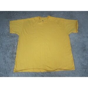 Fruit of the Loom Shirt Mens 3XL Yellow Short Sleeve Basic Blank Crew Neck Tee